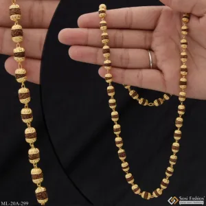 1 Gram Gold Plated Fancy Design High-quality Rudraksha Mala For Men - Style A299