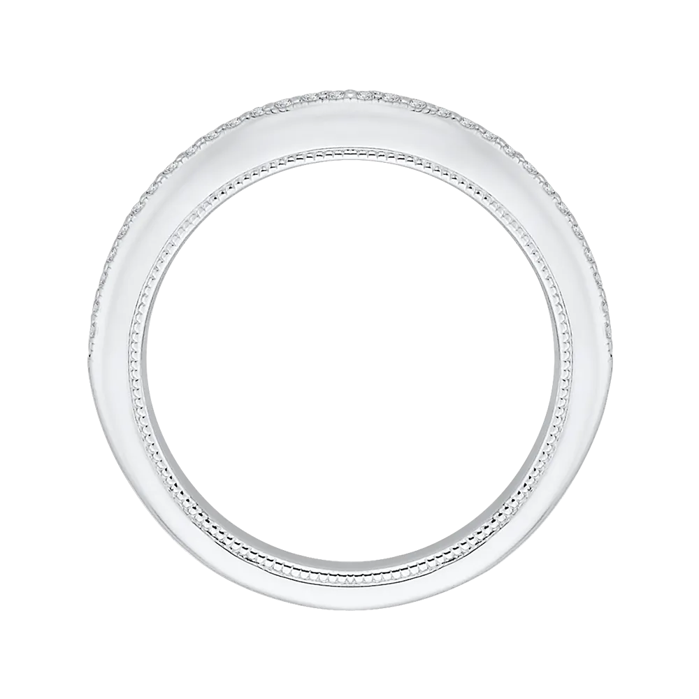 14K White Gold Round Diamond Half Eternity Wedding Band
