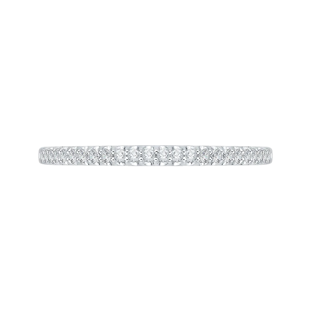 14K White Gold Round Diamond Half Eternity Wedding Band