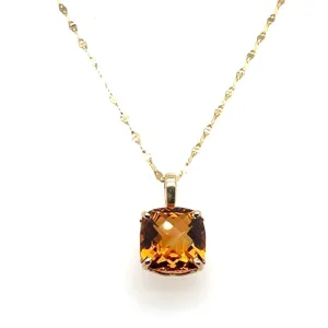 1.96 ct Beautiful Checker Top Citrine Set 14k Yellow pendant Regard Jewelry Austin, Texas