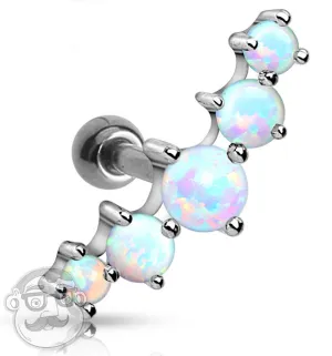 5 Ball Opalite Steel Cartilage - Tragus Ring
