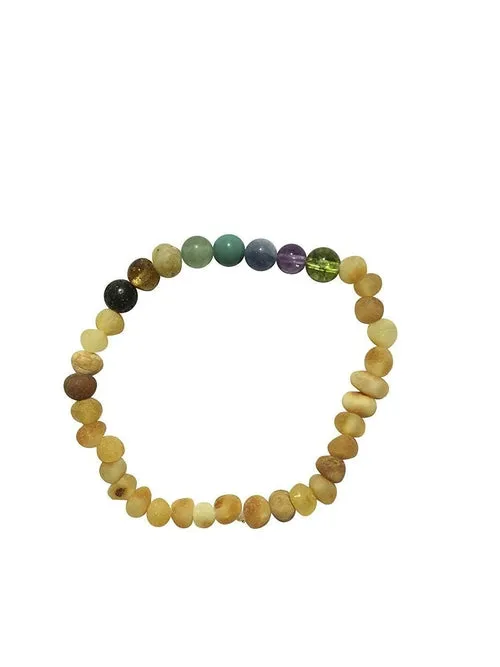 7 Chakras   Raw Lemon Adult Bracelet