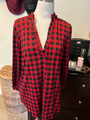 Amber Moon Revival: Red & Black Plaid Blouse