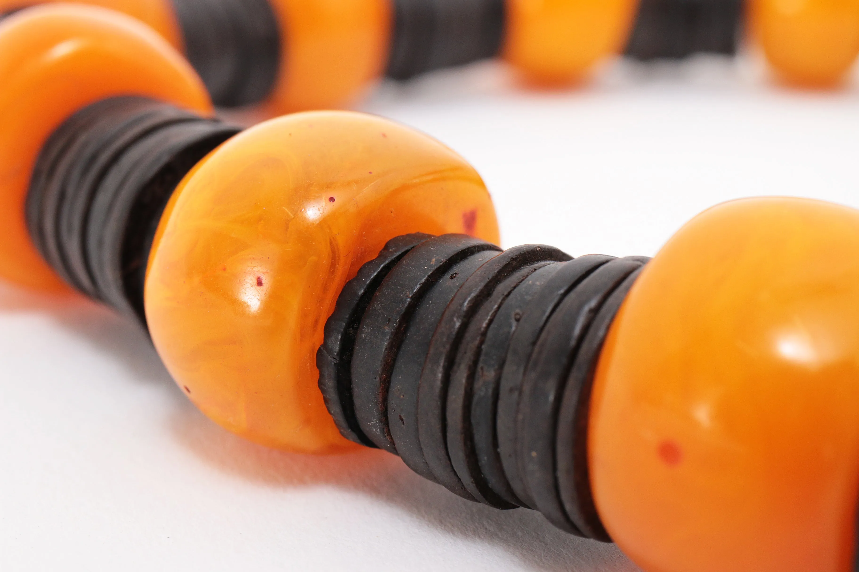 Amber Necklace with Leather and Silver Magnetic Clasp