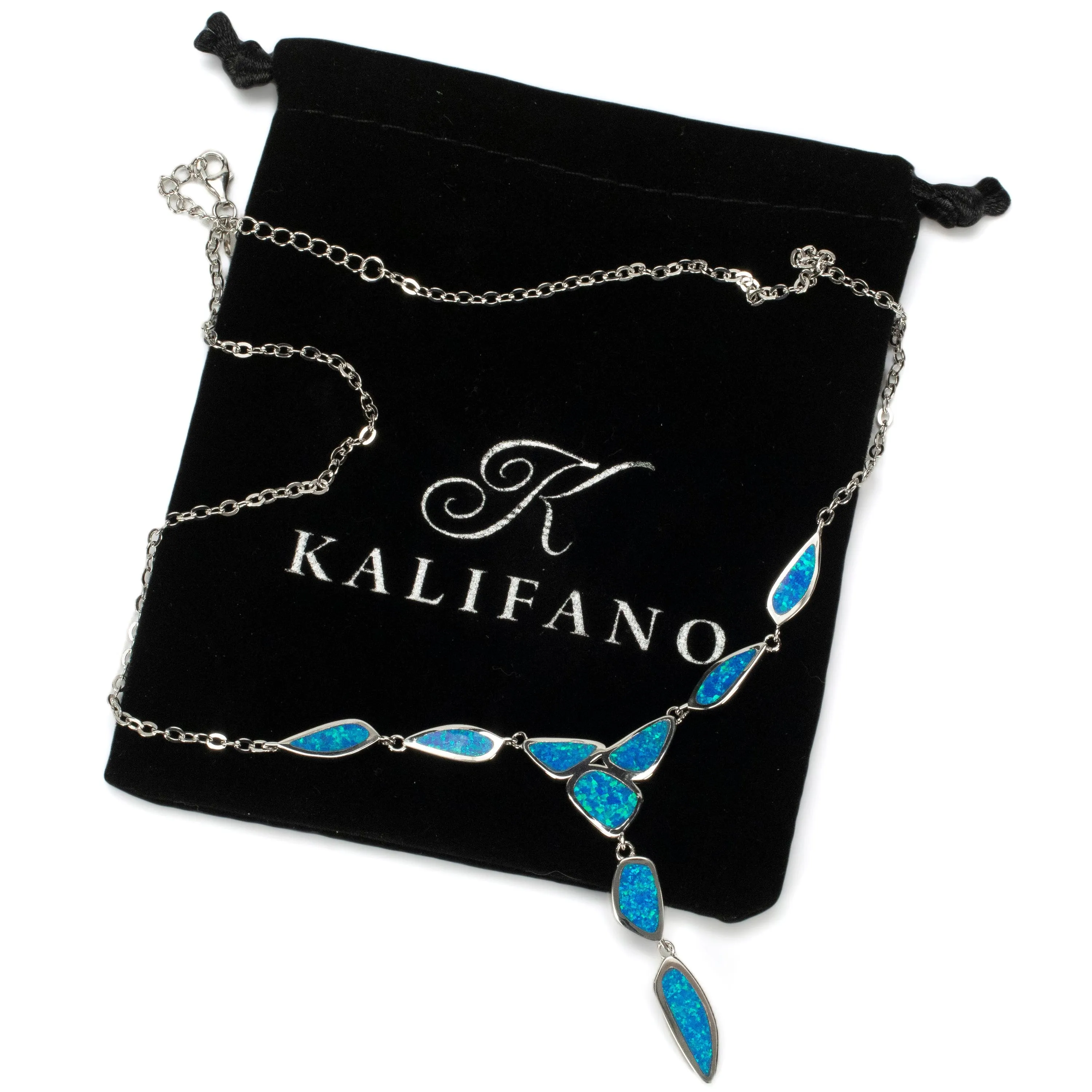 Aqua Opal 925 Sterling Silver Necklace