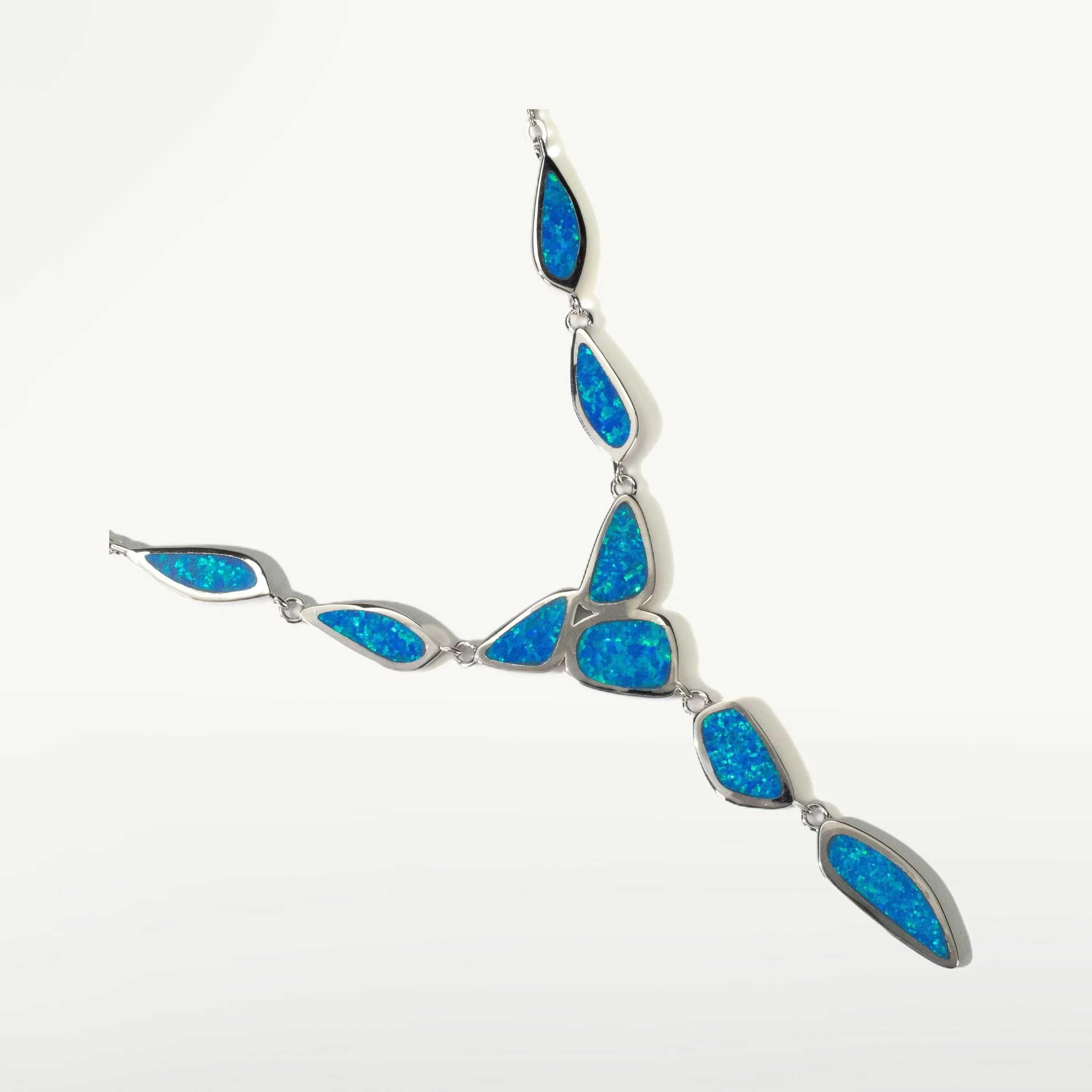 Aqua Opal 925 Sterling Silver Necklace
