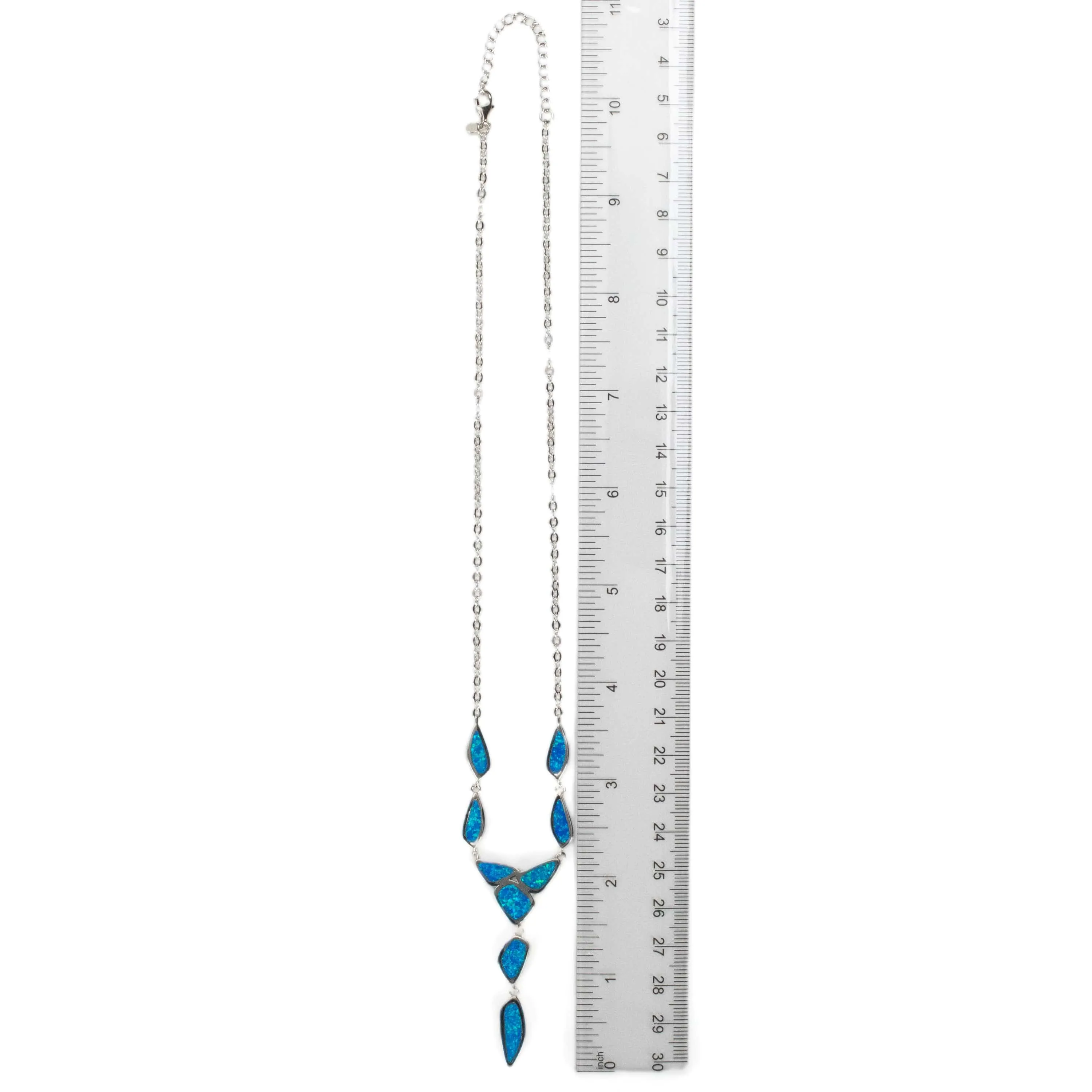 Aqua Opal 925 Sterling Silver Necklace