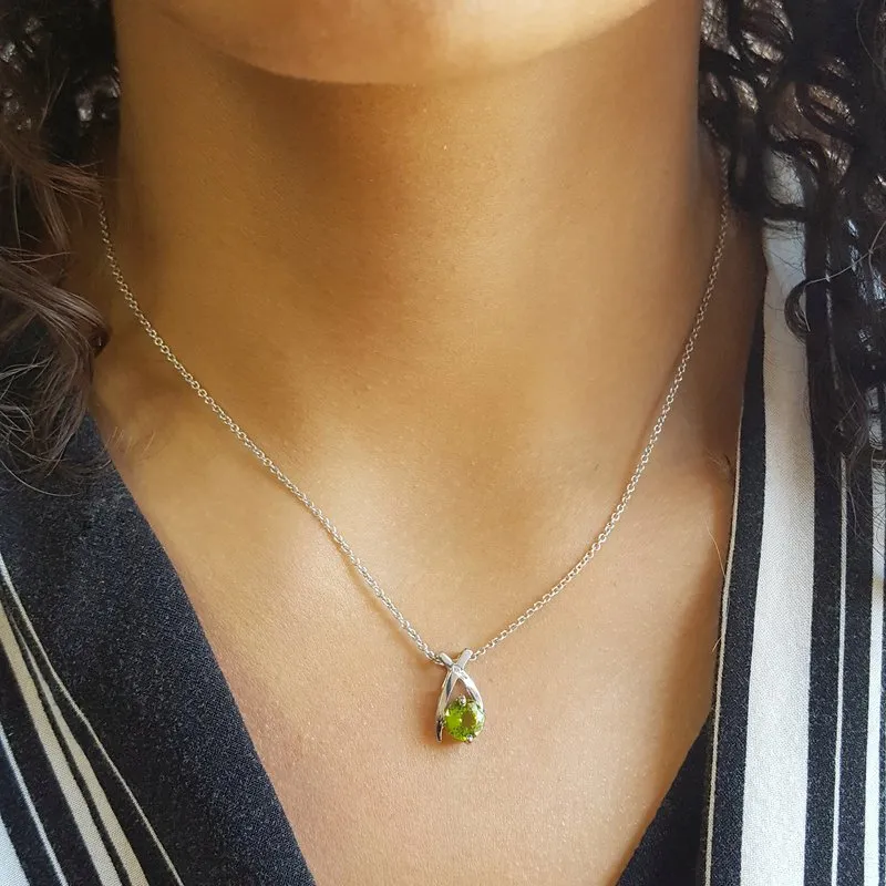Arizona Peridot Silver Jewelry 'X' Arizona Peridot Pendant