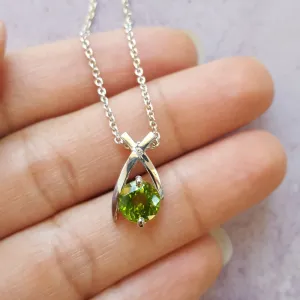 Arizona Peridot Silver Jewelry 'X' Arizona Peridot Pendant