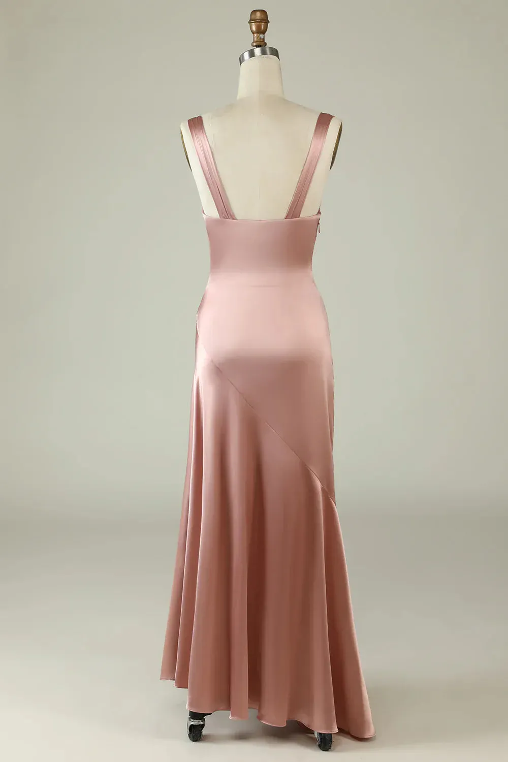 Asymmetrical Long Prom Dress with Slit Evening Party Dress Charming Bridesmaid Dress