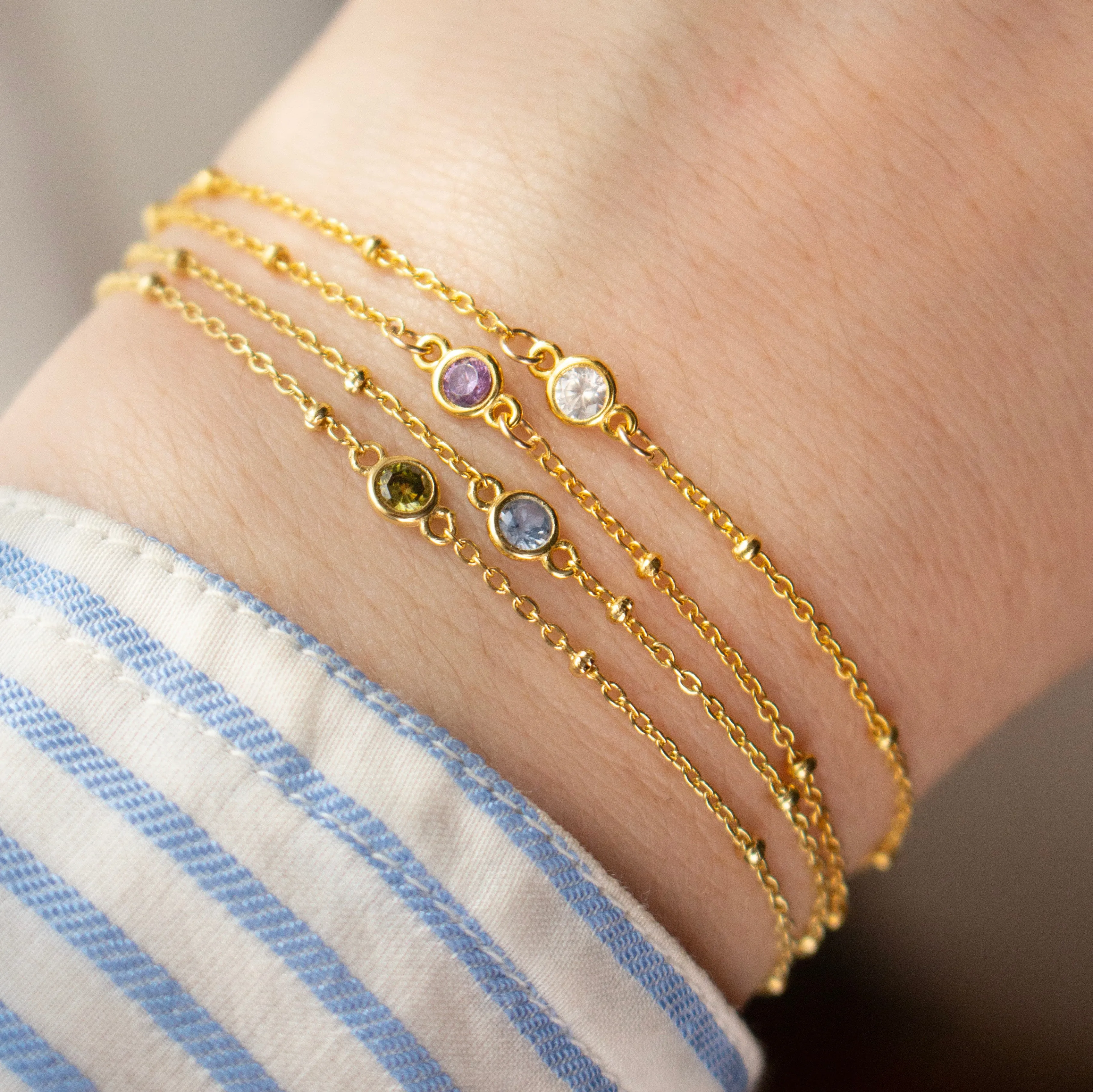 AUGUST BIRTHSTONE BRACELET GOLD