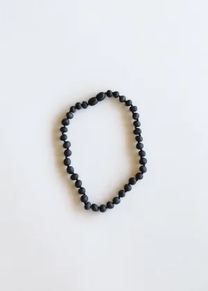 CanyonLeaf Kids Amber Necklace, Raw Black Amber