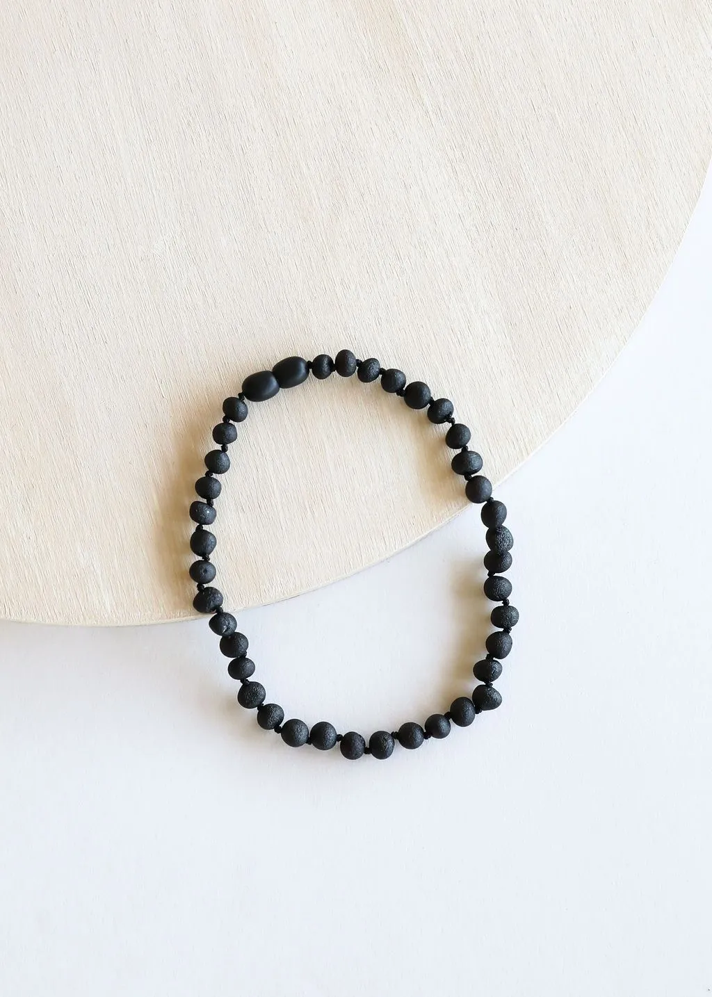 CanyonLeaf Kids Amber Necklace, Raw Black Amber