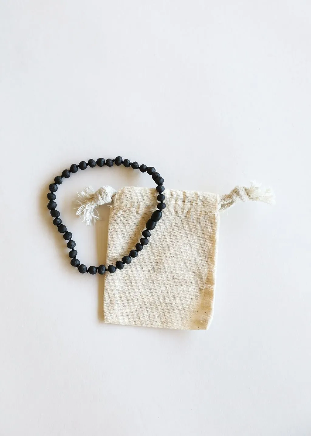 CanyonLeaf Kids Amber Necklace, Raw Black Amber