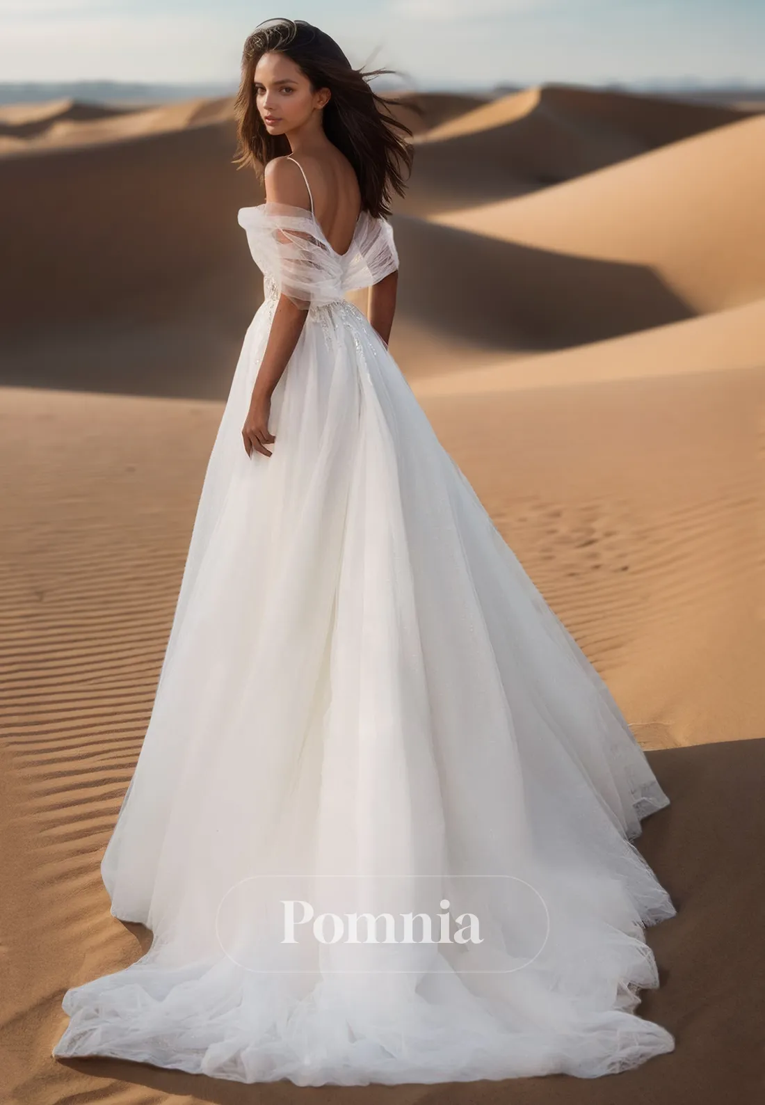 Charming A-Line Spaghetti Straps Corset Tulle Court Train Lace Wedding Dress