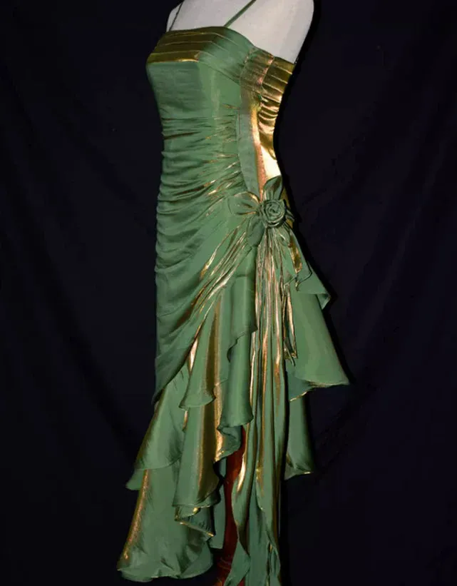 Charming Mermaid High Low Satin Straps Party Dress
