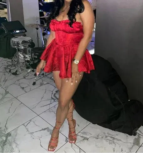 Charming Red Strapless A-Line Short Party Dress Birthday Outfits Homecoming Dresses with Bow