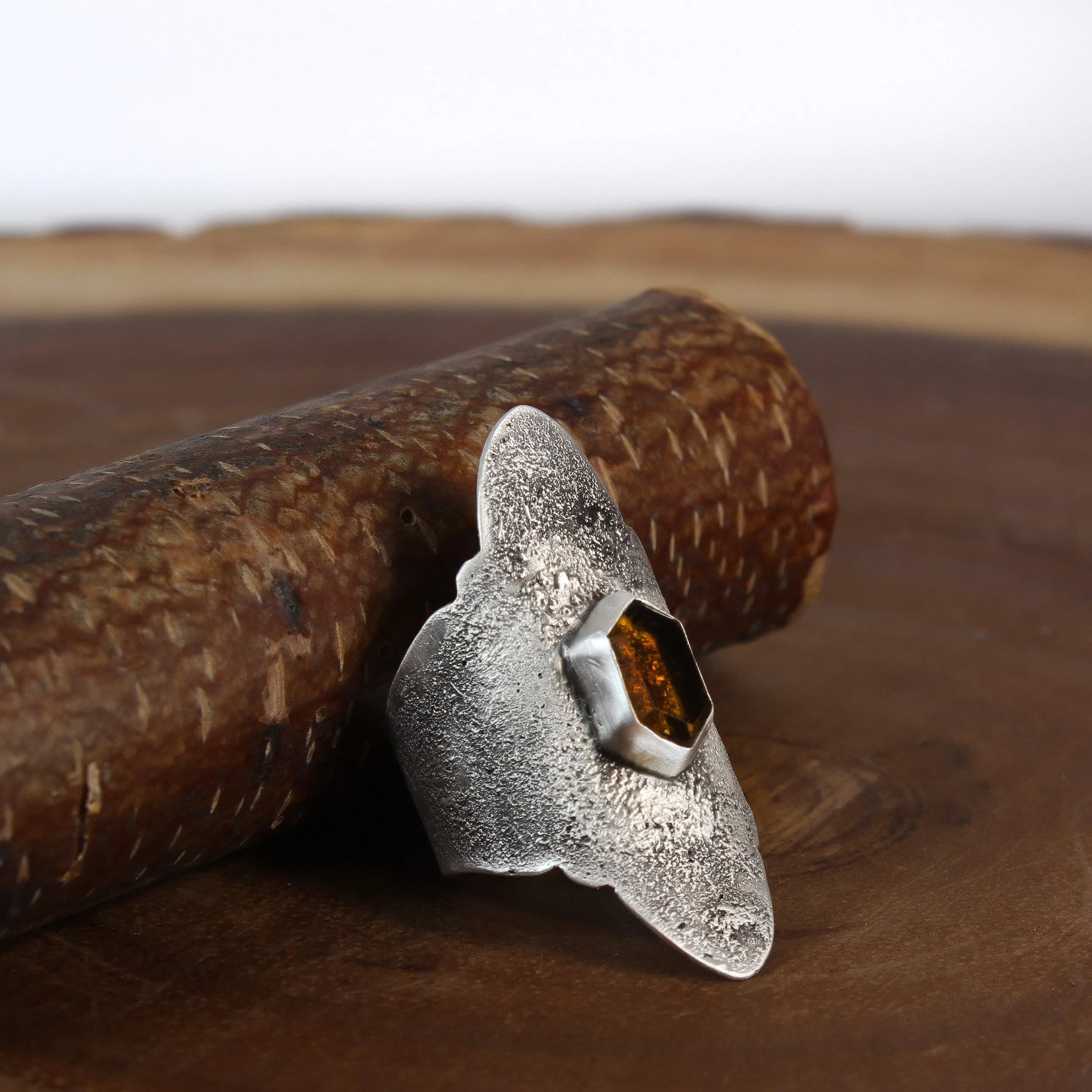 Citrine Saddle Ring