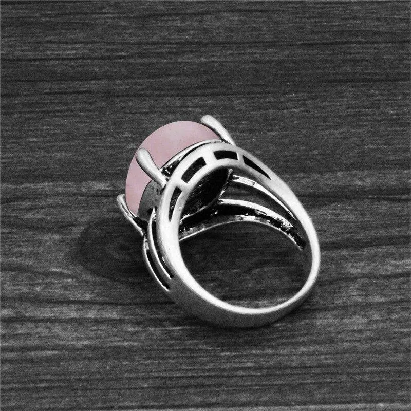 Classic Oval Shape Earth Stone Rings