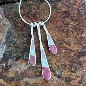 David Rosales Make Me Blush Inlaid Sterling Silver Necklace