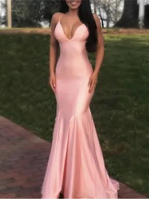 Dress Mermaid V-neck Long  Prom Dress Charming Evening Party Dress Formal Dress