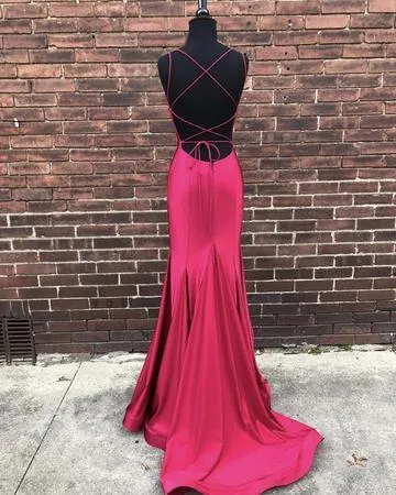 Dress Mermaid V-neck Long  Prom Dress Charming Evening Party Dress Formal Dress
