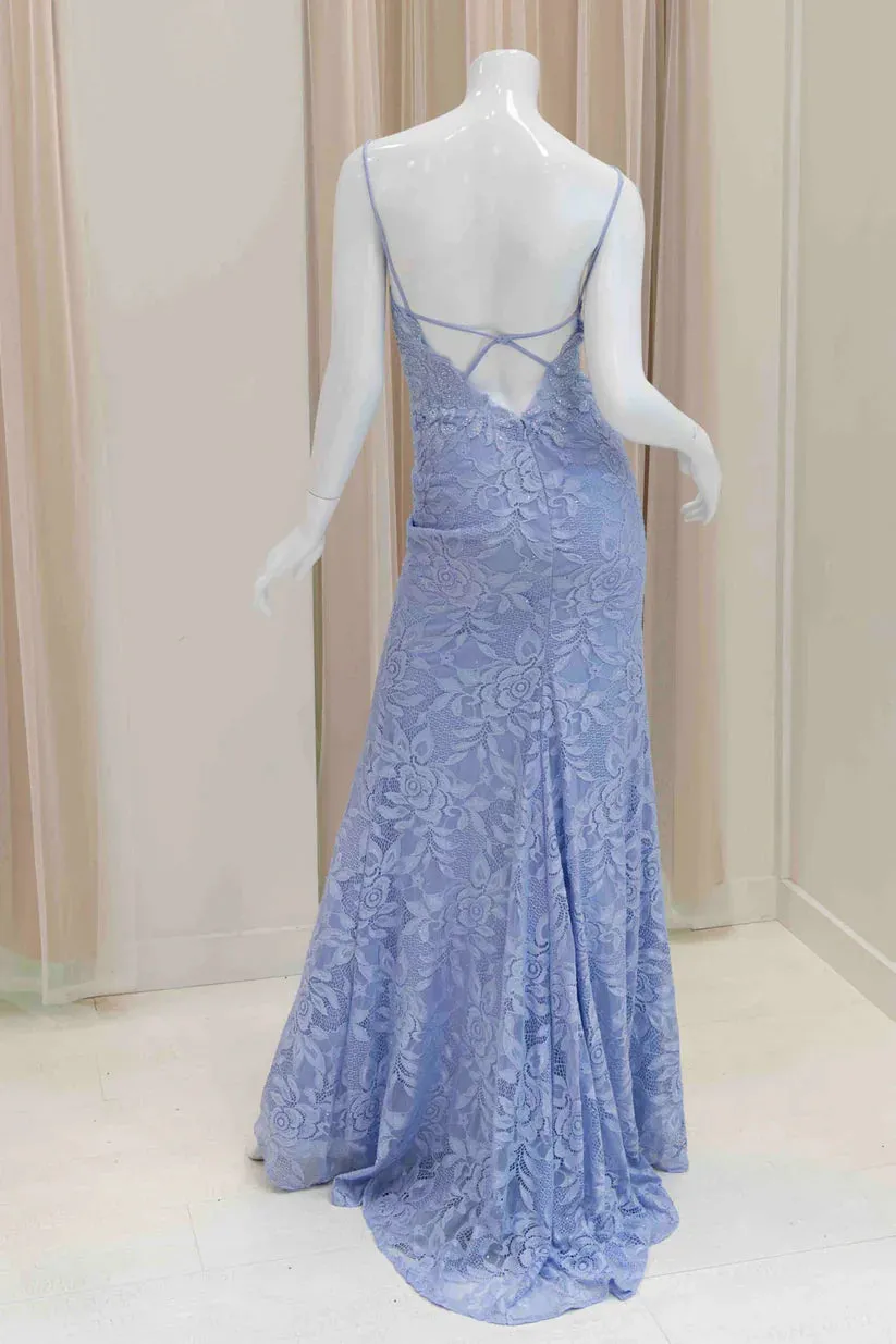 Dress Wholesale Lavender Lace Sexy Long Prom Dress Charming Evening Party Dress With Slit