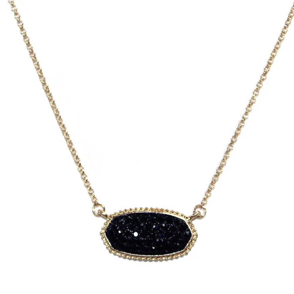 Druzy Oval Pendant & Earring Sets