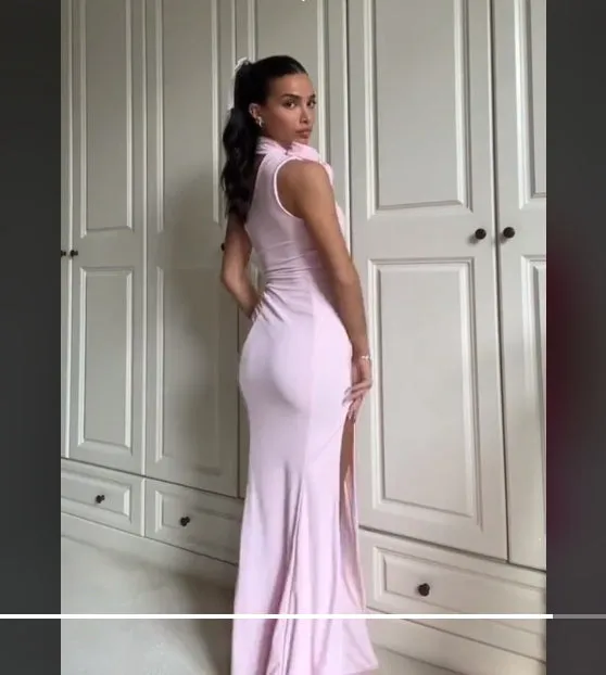 Elegant Mermaid Long Pink Prom Dress Charming Evening Party Dress