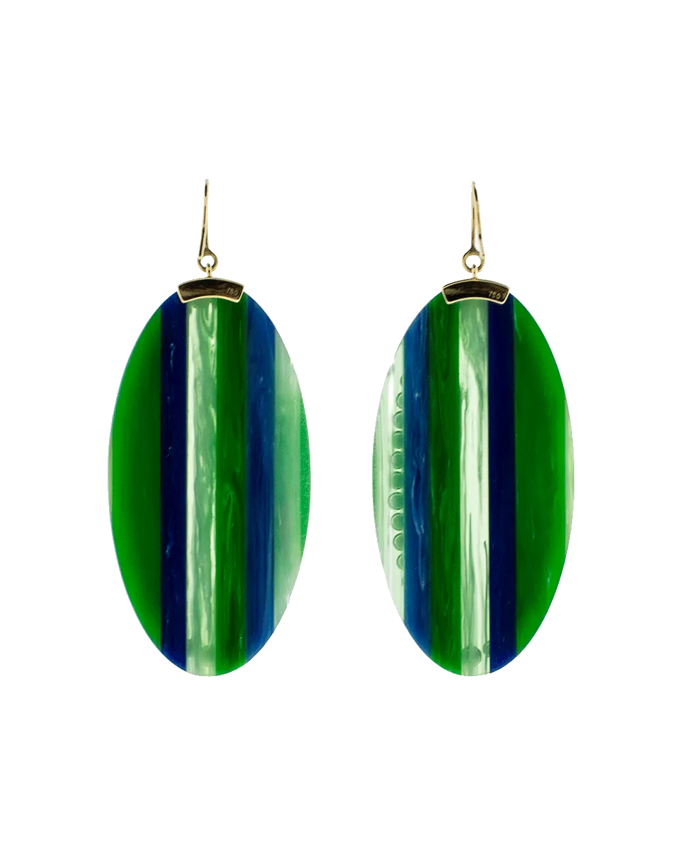 Green And Blue Bakelite Earrings