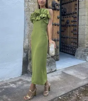 Green Straps Simple Long Prom Dress Wedding Guest Dress Charming Party Dress Wholesale