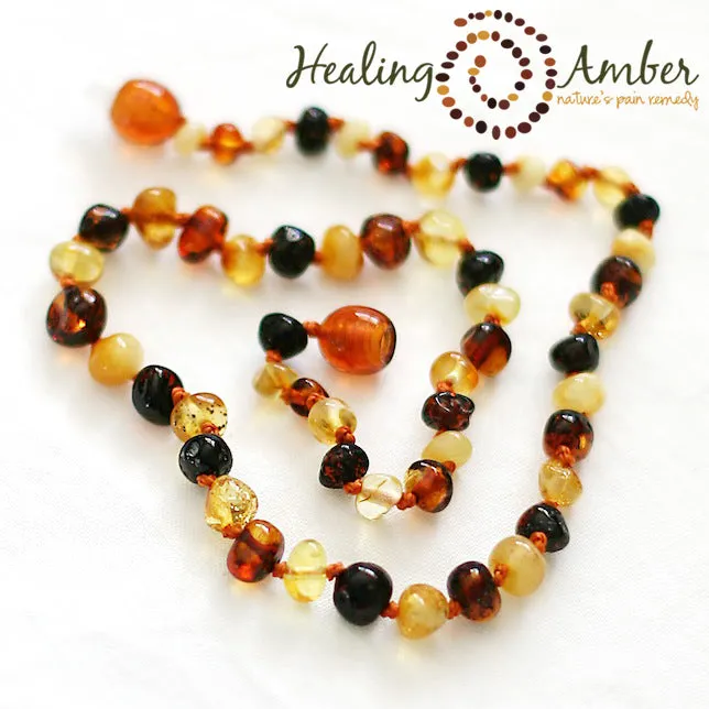 Healing Amber Polished Necklace - 13"