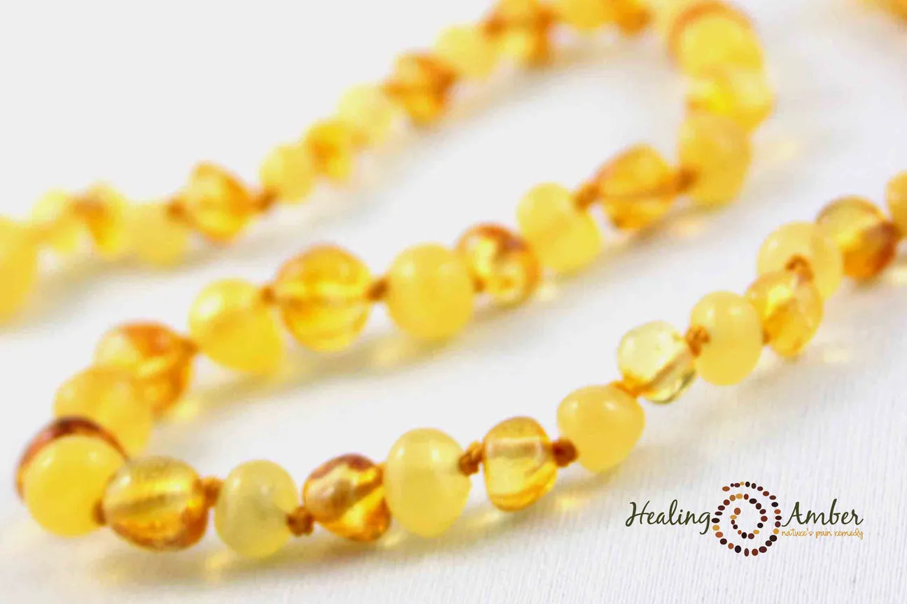 Healing Amber Polished Necklace - 13"