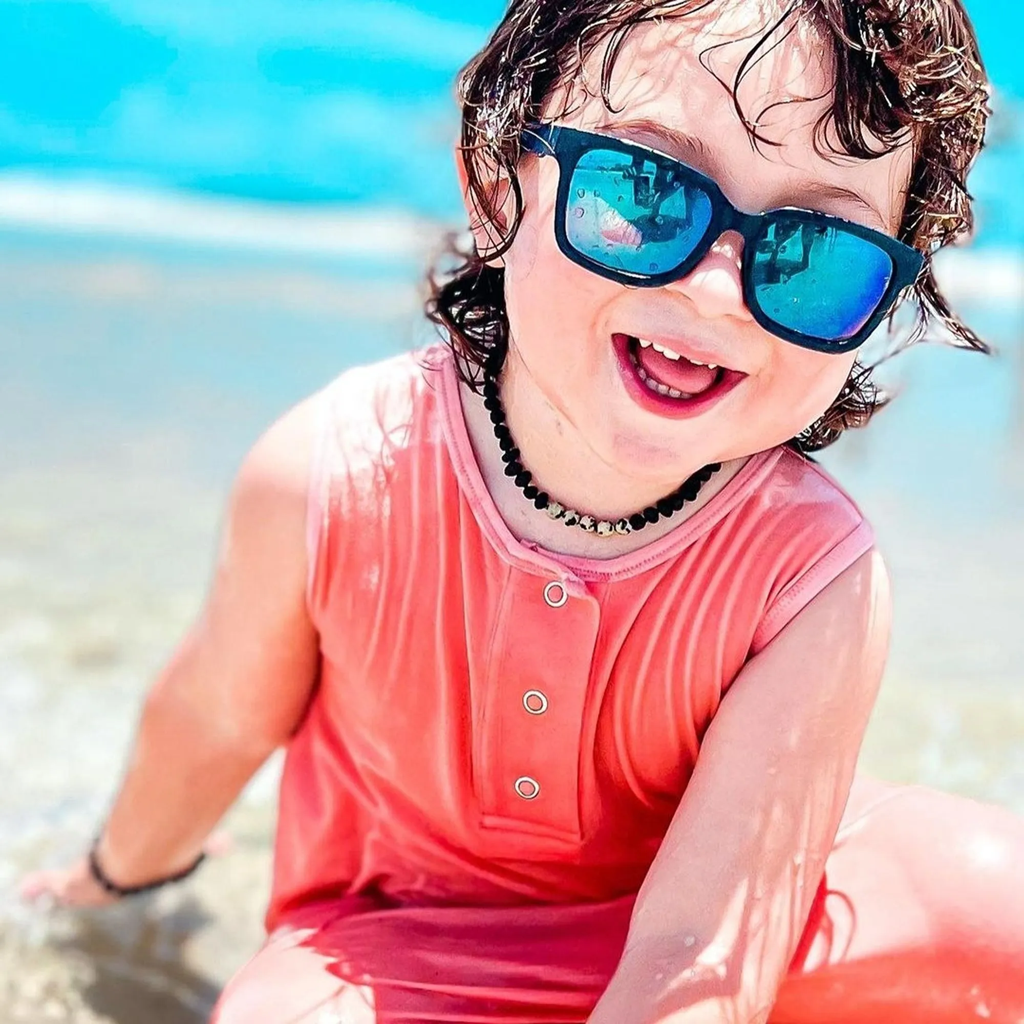 Kids | Dalmatian Jasper   Raw Cherry Aromatherapy Necklace