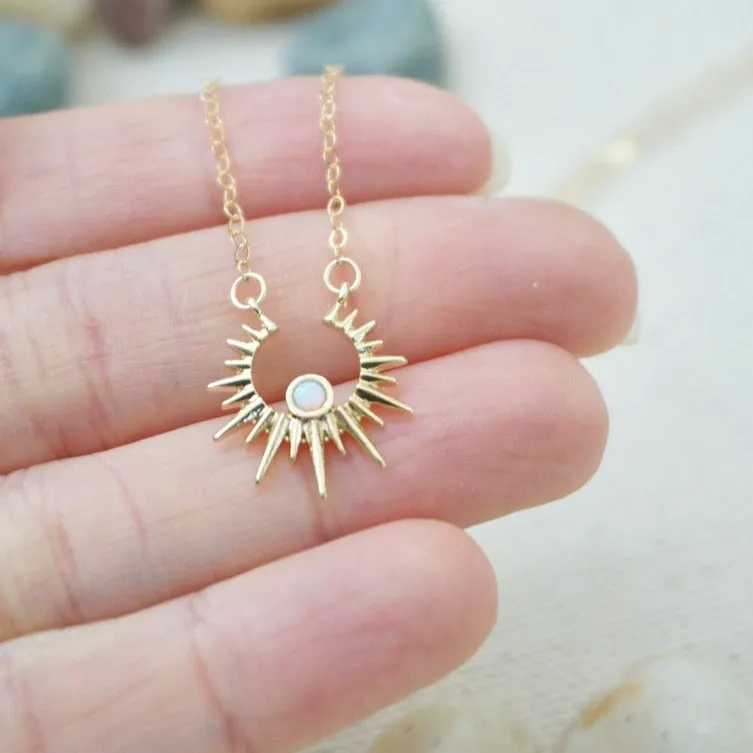 Opal Sunburst Necklace