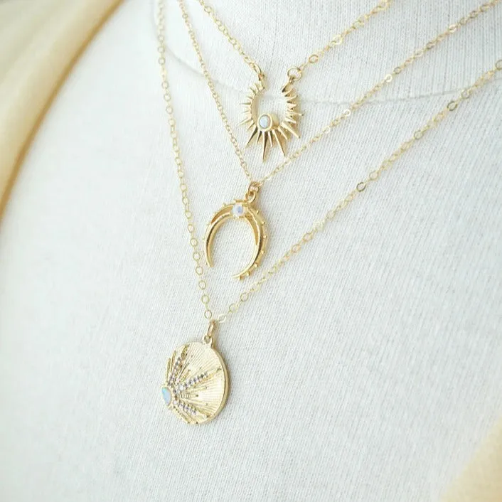Opal Sunrise Coin Necklace