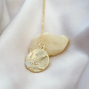 Opal Sunrise Coin Necklace