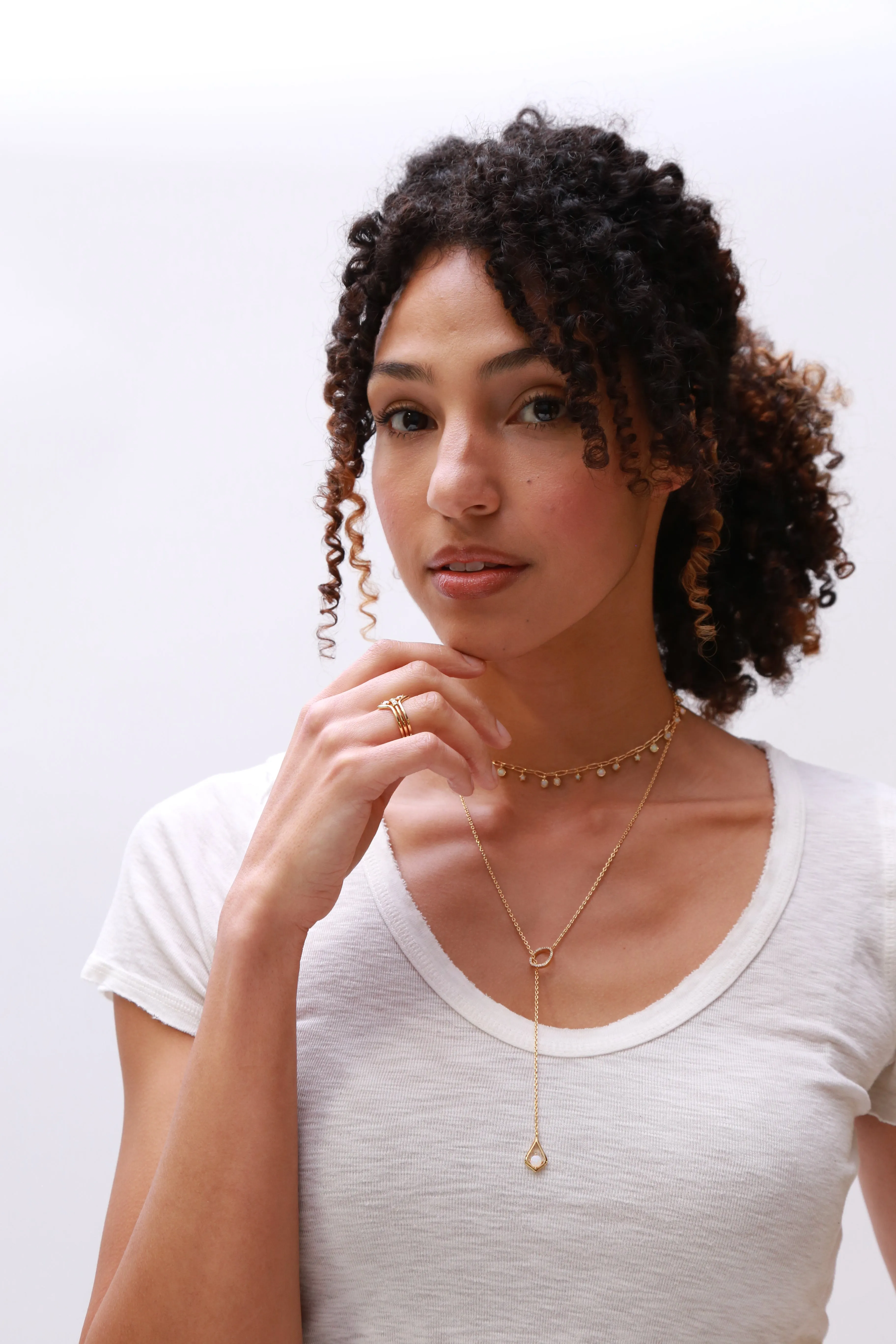 Ophelia Opal Drop Lariat Necklace