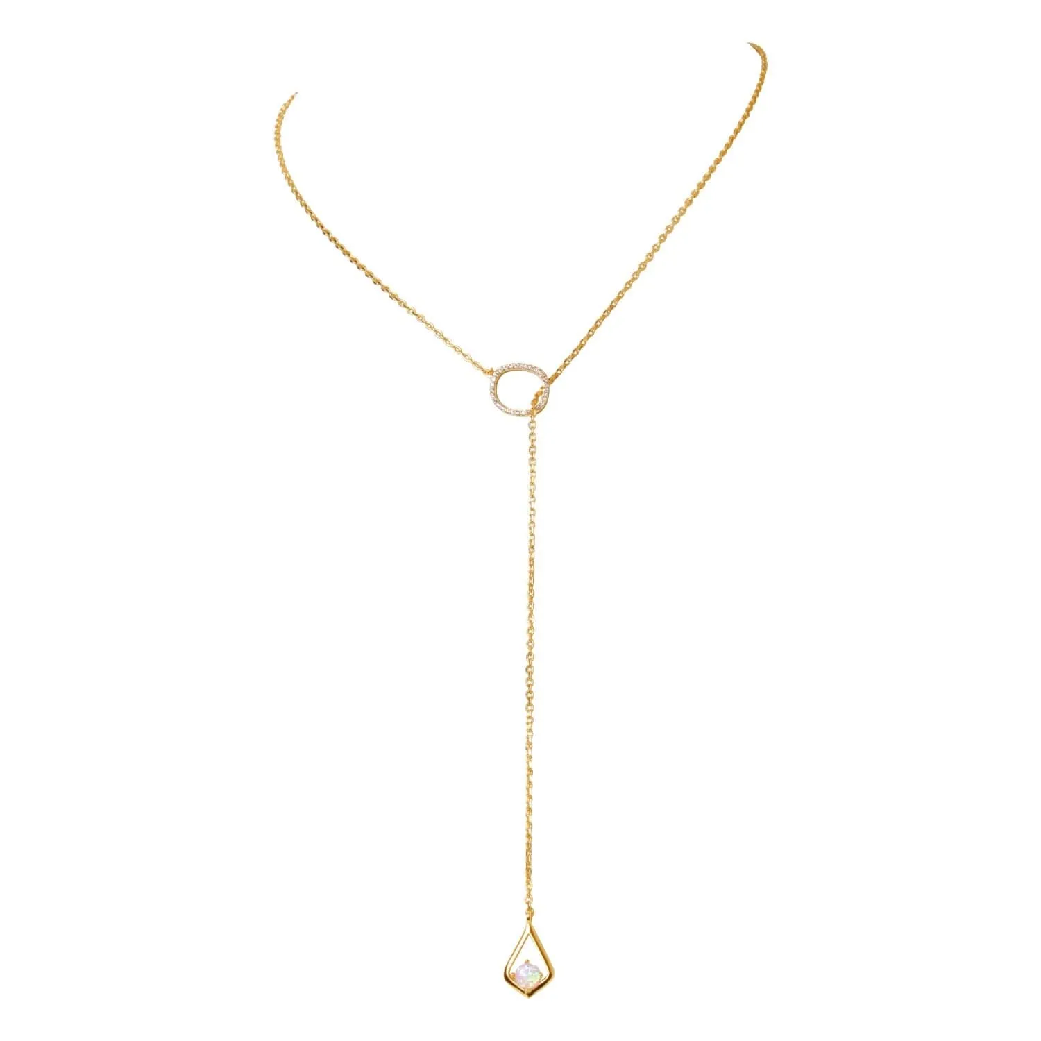 Ophelia Opal Drop Lariat Necklace