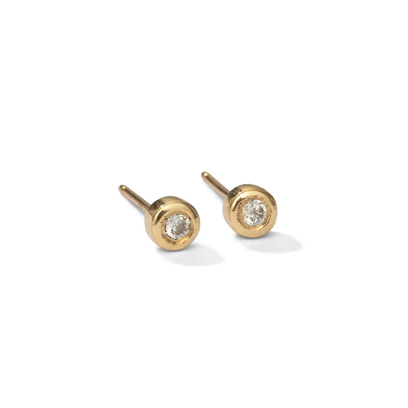 Orbit Stud, Large, Diamond, 9kt Yellow Gold