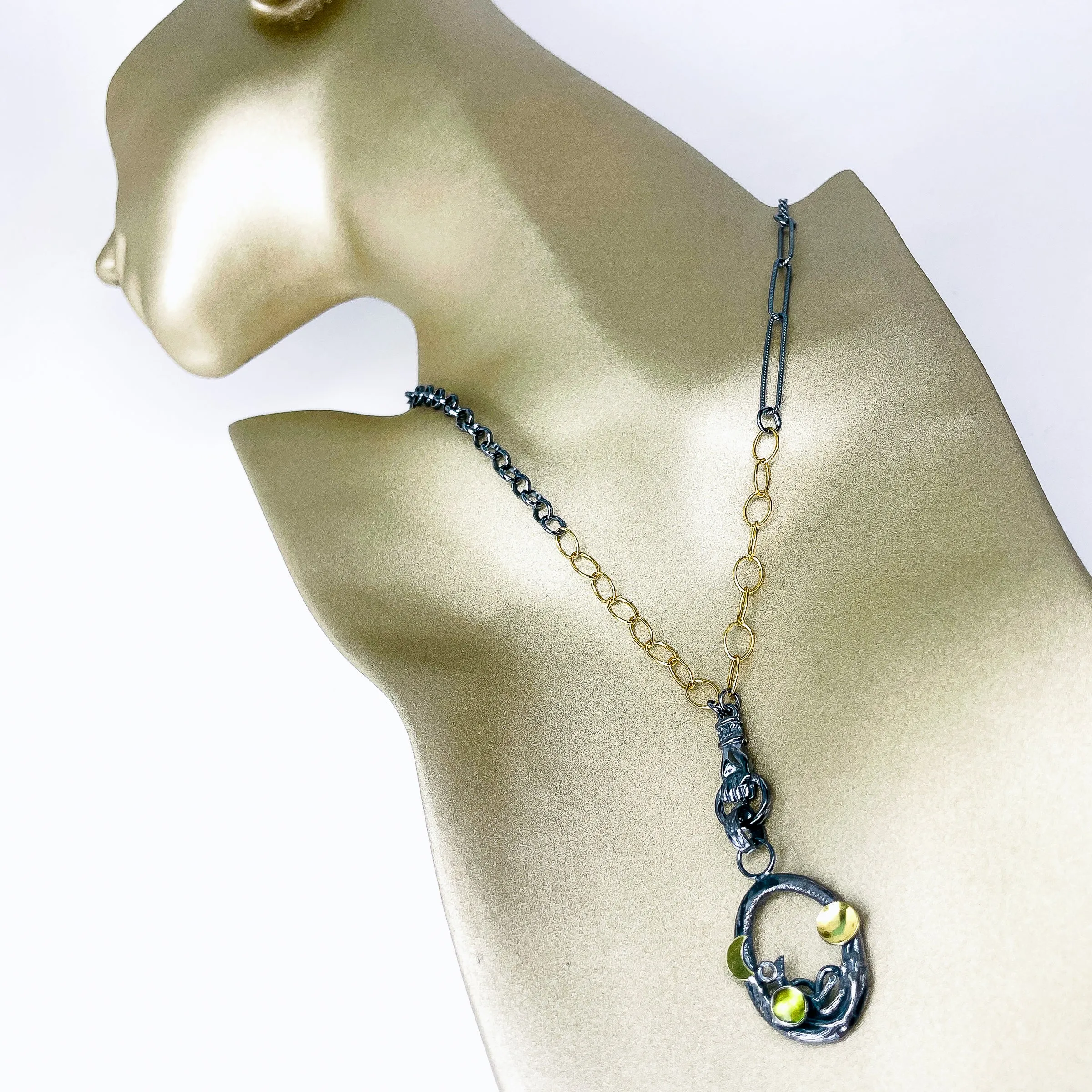 Peridot Nest Necklace - Gaia's Cradle Talisman