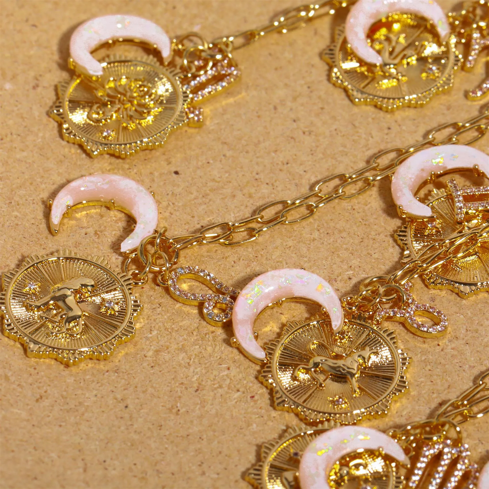 Preorder: Celestial Opal Moon Zodiac Necklace