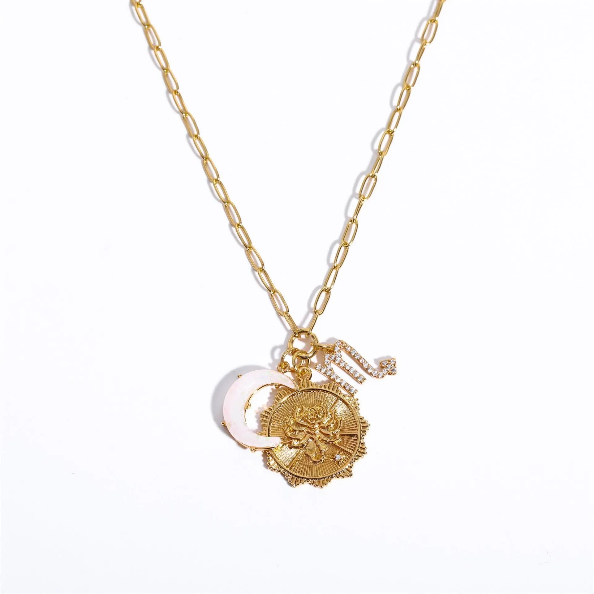 Preorder: Celestial Opal Moon Zodiac Necklace