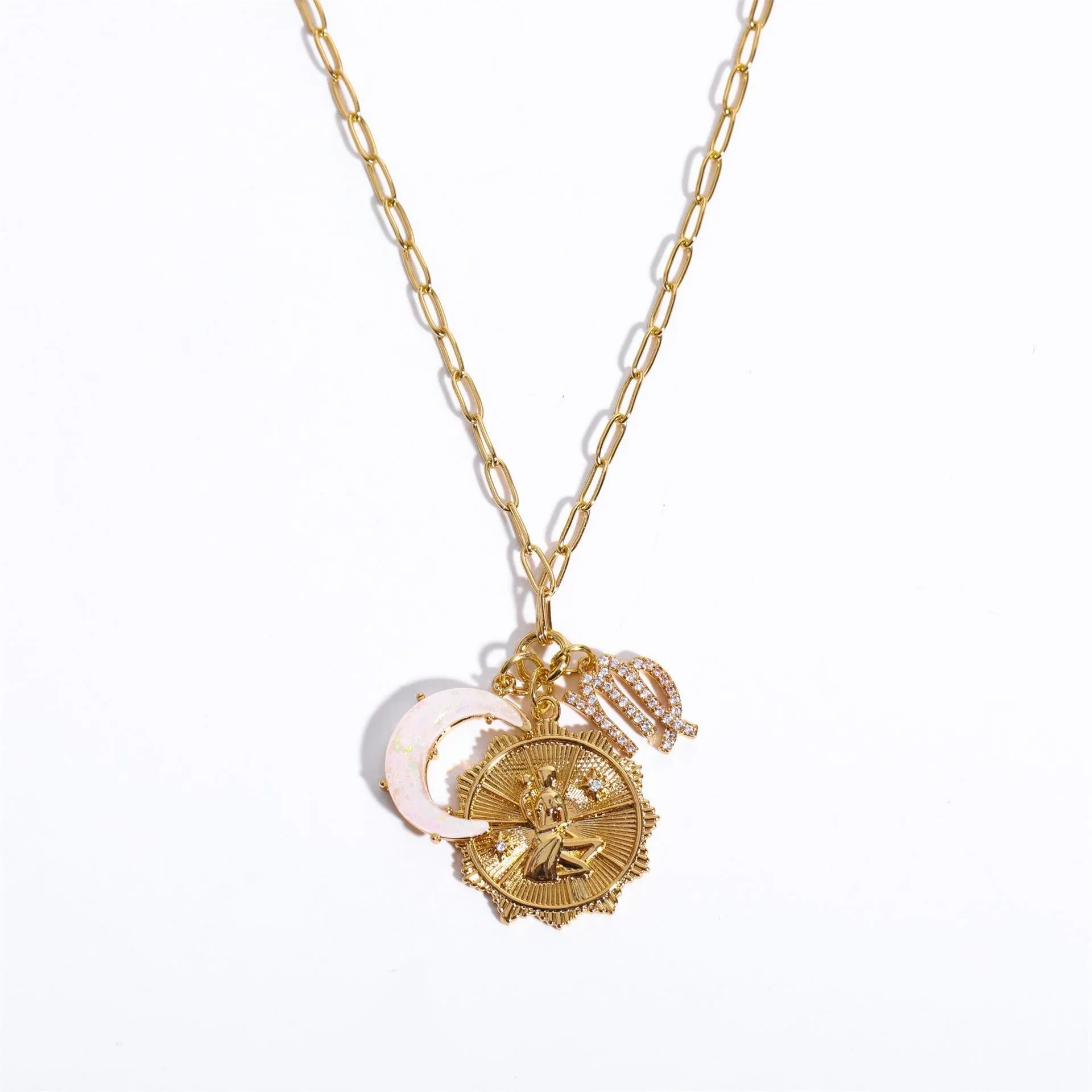 Preorder: Celestial Opal Moon Zodiac Necklace