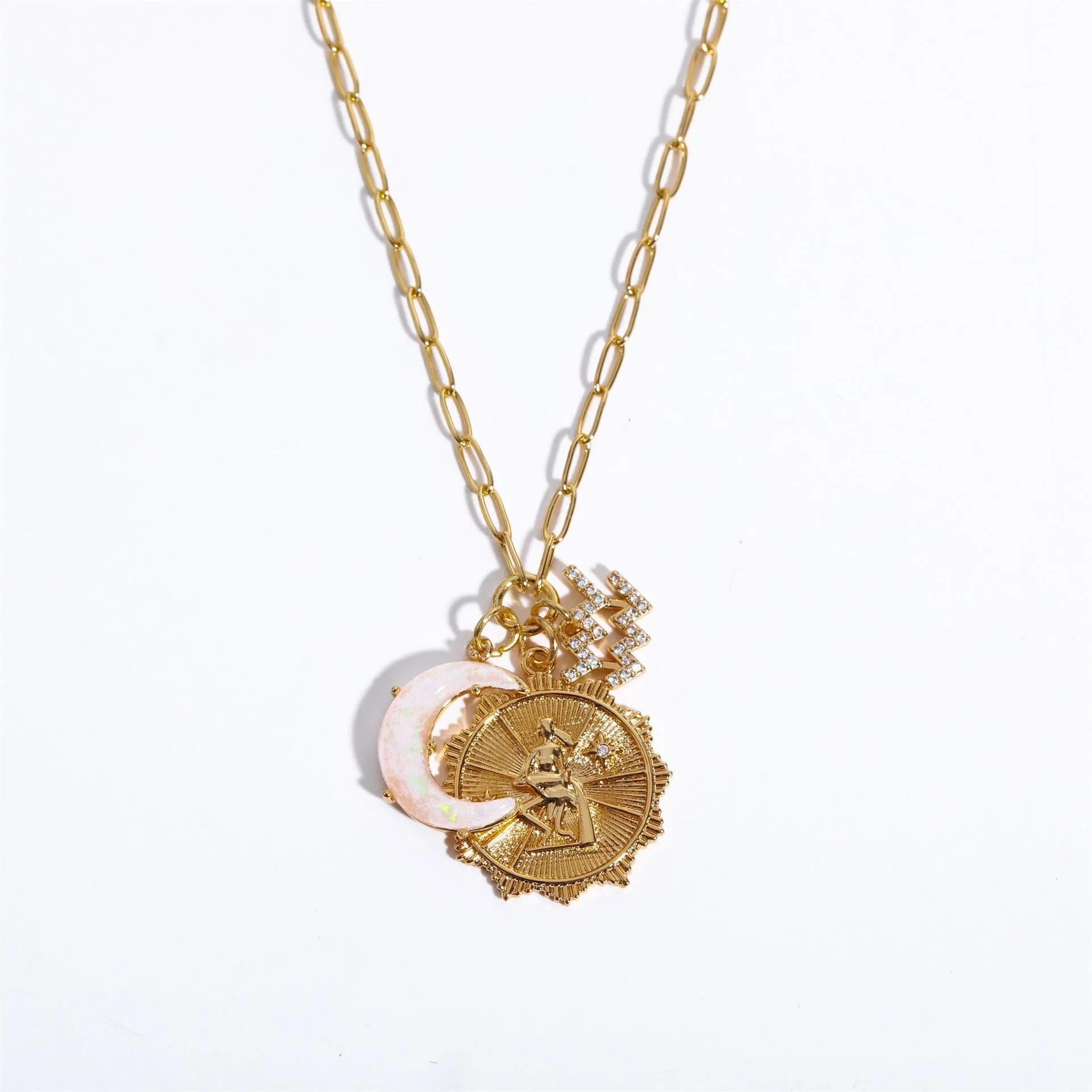 Preorder: Celestial Opal Moon Zodiac Necklace