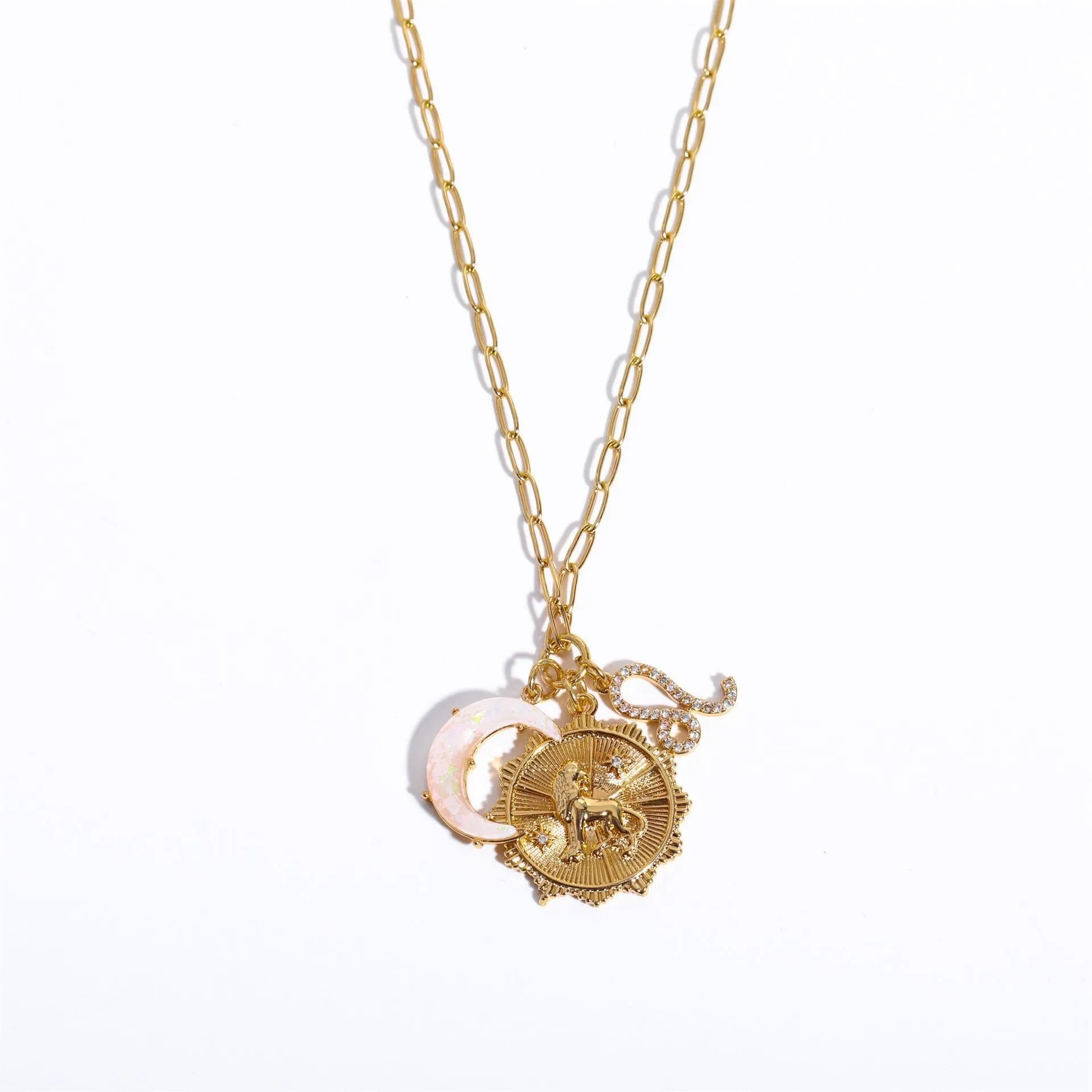Preorder: Celestial Opal Moon Zodiac Necklace