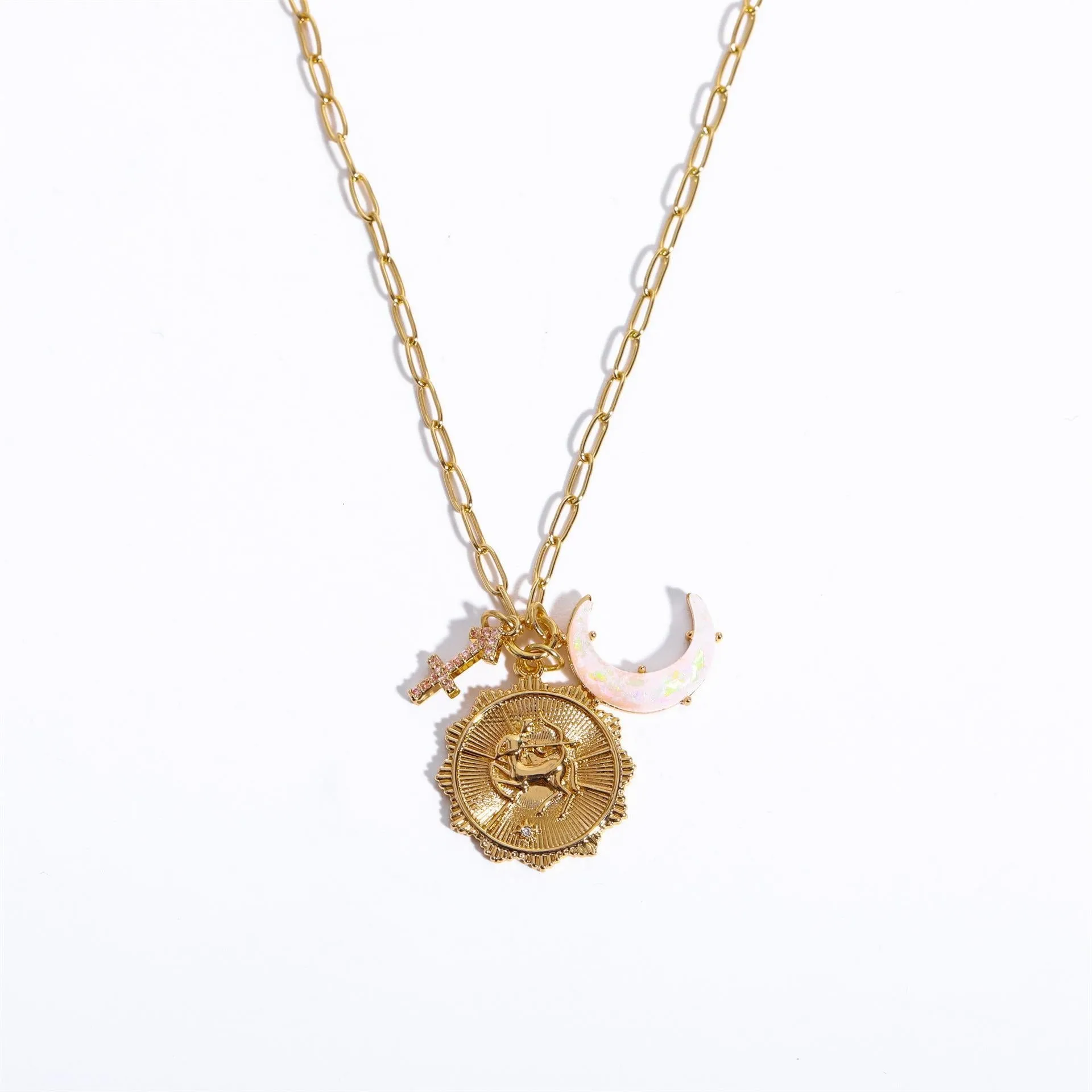 Preorder: Celestial Opal Moon Zodiac Necklace