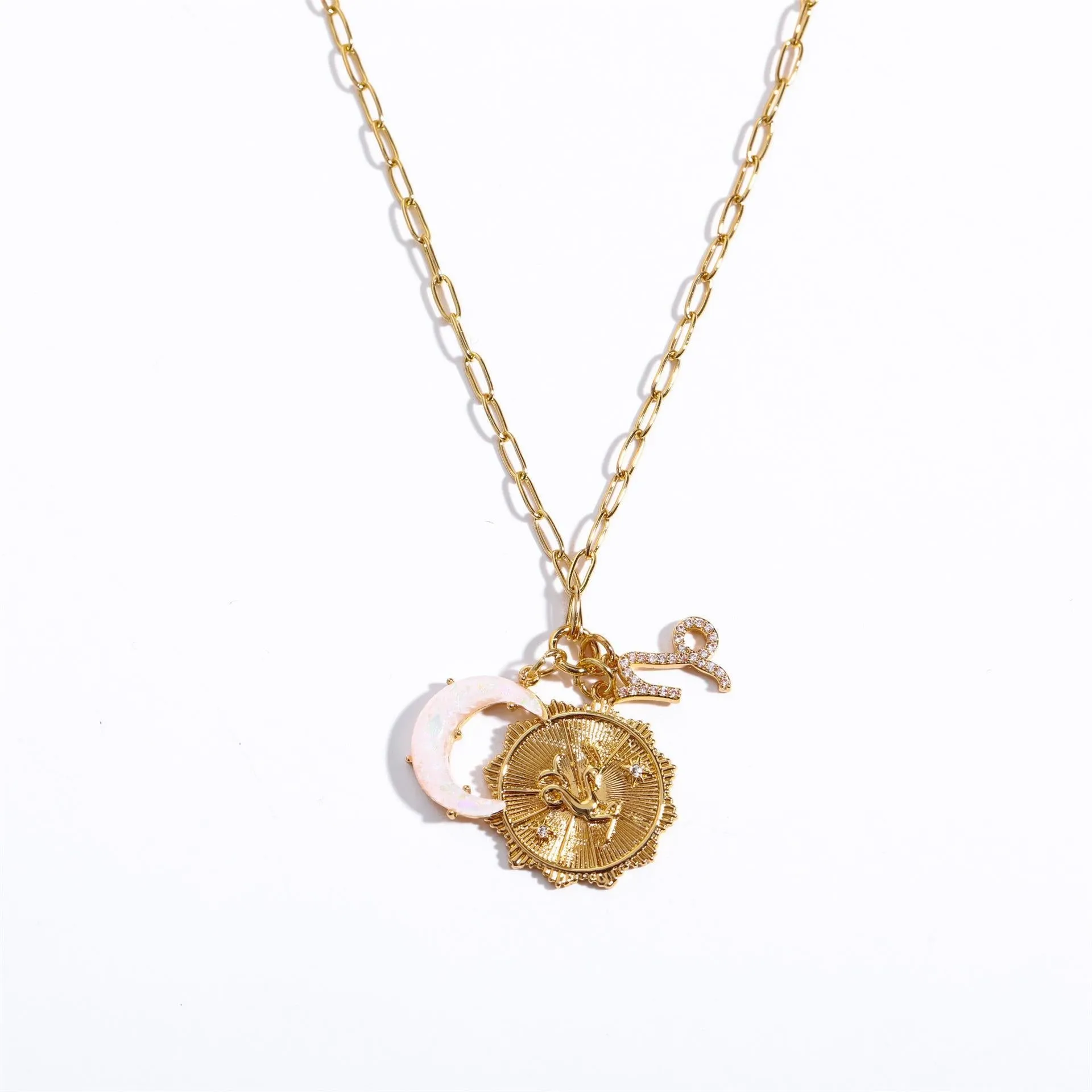 Preorder: Celestial Opal Moon Zodiac Necklace