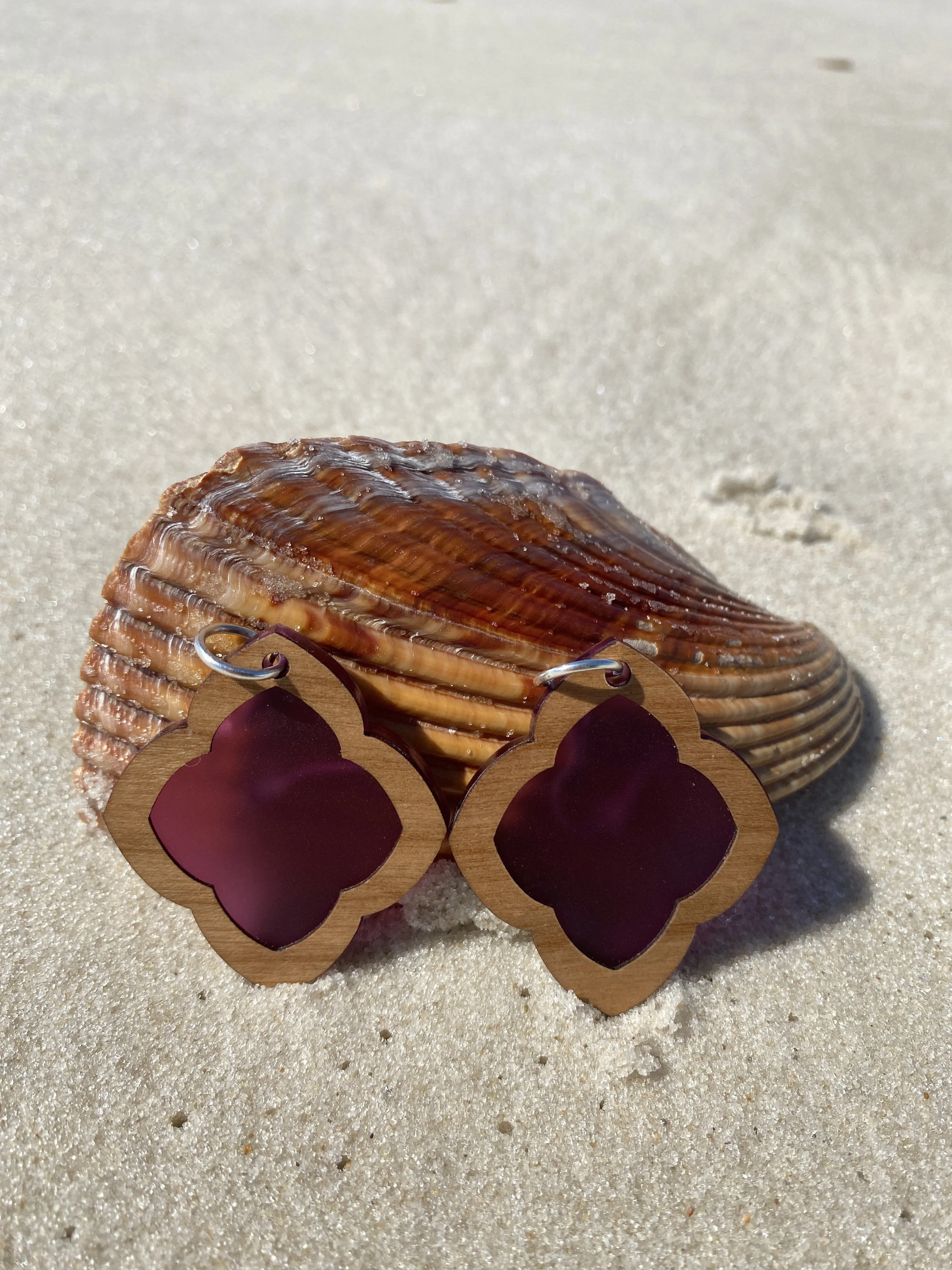 Purple Earrings, Boho Dangle Earrings, Moroccan Earrings, Big Earrings