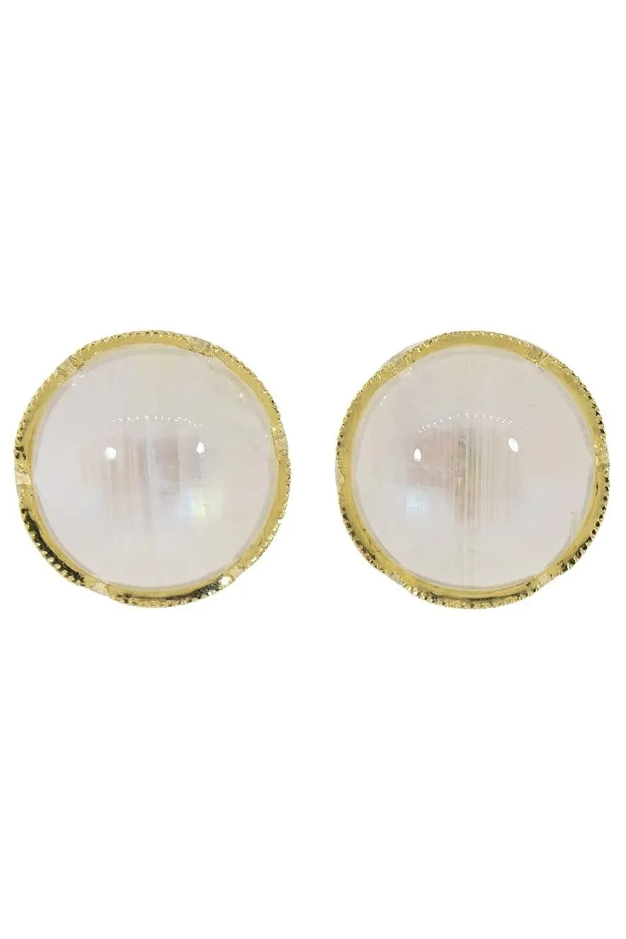 Rainbow Moonstone Studs